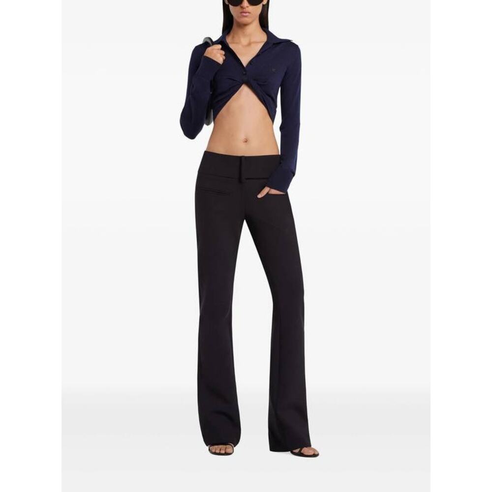 Courrèges Twist Light Wool Crop Top in Abyss S